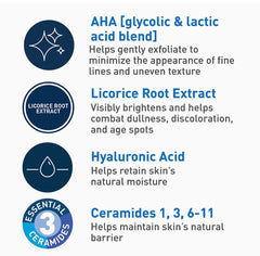 CeraVe Skin Renewing Nightly Exfoliating Treatment | Anti Aging Face Serum with Glycolic Acid, Lactic Acid, and Ceramides| Dark Spot Corrector for Face | 1.7 Oz