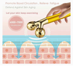 Amirce Face Massager Roller Golden 3D Roller Electric Facial Roller