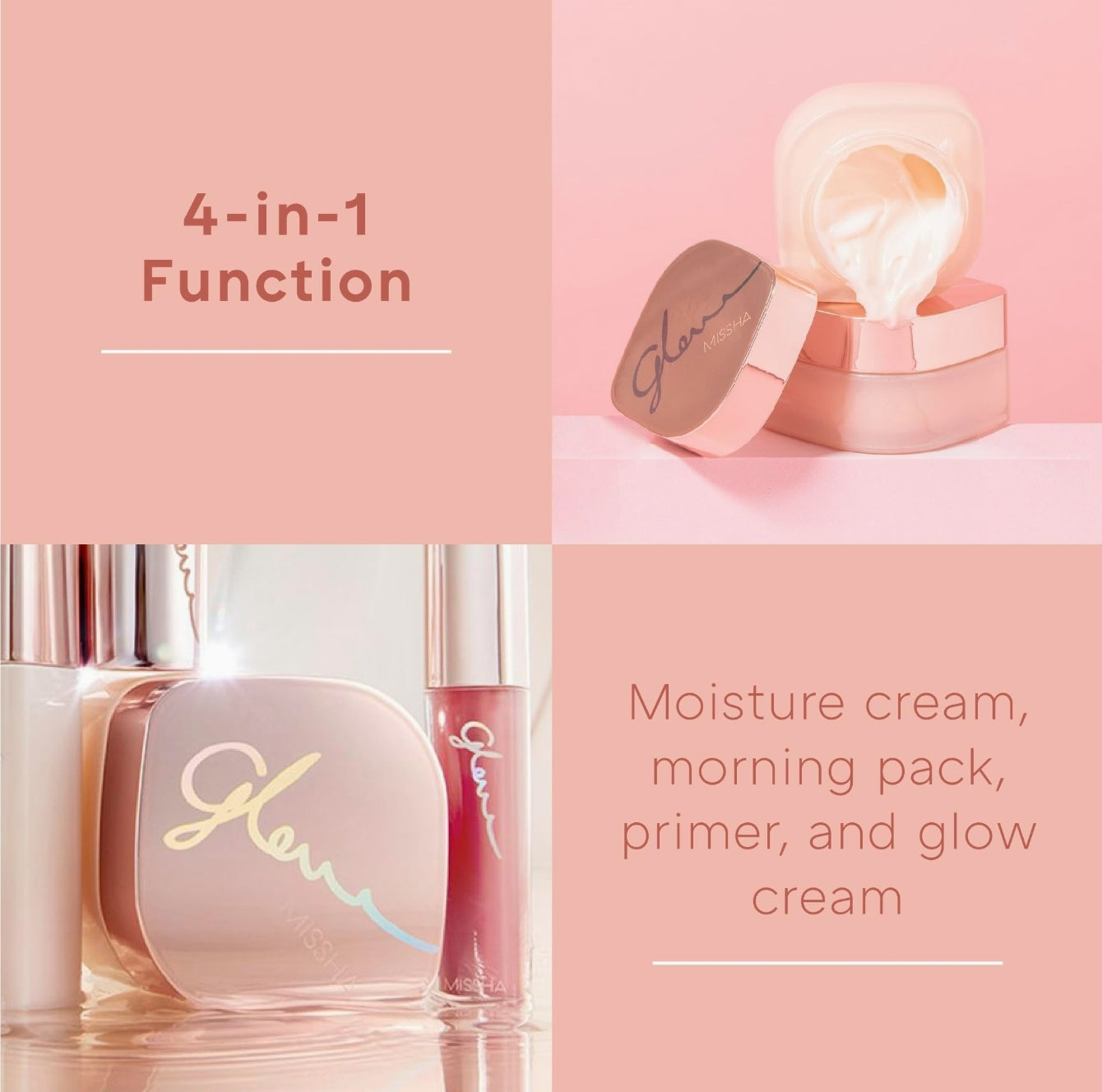 MISSHA Glow Skin Balm 1.69 fl oz/ 50ml 4-in-1 Primer, Moisturizing Cream, Morning Pack, Luminizing Cream for a Flawless Natural Glow Glass Skin
