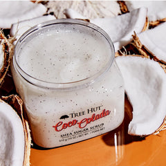 Tree Hut Shea Sugar Scrub Coco Colada, 18 oz, Ultra Hydrating and Exfoliating Scrub for Nourishing Essential Body Care