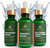 Tree of Life COMPLETE HYDRATION SERUM TRIO with Vitamin C Serum +Niacinamide Serum + Pro Collagen Peptide Serum, 3 count x 1oz