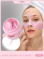 AKARY Sakura Clay Facial Mud Mask Deep Cleanse, Natural Skin Care Mask for Pore Cleansing, Oil Control, Reduce Acne, Skin Moisturizing, Smoothes Fine Lines, Pore Minimizer