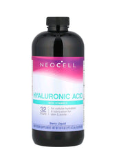 NeoCell Collagen Peptides +hyaluronic acid +Vitamin C Liquid, 4g Collagen Per Serving, Gluten Free, Types 1 & 3, Promotes Healthy Skin, Hair, Nails & Joint Support, berry, 16 Oz