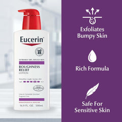 Eucerin Roughness Relief Body Lotion for Extremely Dry, Rough Skin, Urea Enriched Body Moisturizer, 16.9 Fl Oz Bottle