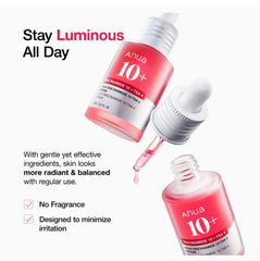 ANUA Niacinamide 10 + TXA 4 Serum, Hyaluronic Acid, Tranexamic acid, Vitamin B12, Facial Serum for Glass Skin, Clarifying, Radiant Complexion with Natural Color, Korean Skin Care (30ml