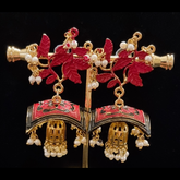 STYLBL designer multi color gold plated drop earrings.