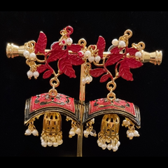 STYLBL designer multi color gold plated drop earrings.