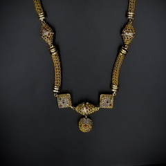 ANTIQUE GOLDEN tone textured NECKLACE