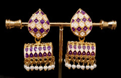 Traditional enamel paint jhumkis.