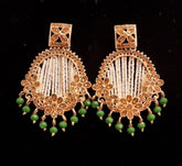 Flat Diamond and Pearls Chandbalis