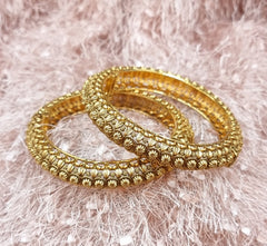 Designer Gold Plated Golden Nakshi Openable kadas.