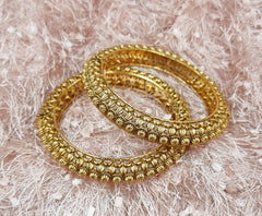 Designer Gold Plated Golden Nakshi Openable kadas.