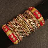 Red Metal Bangle Kada Designer Traditional Ethnic Set