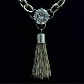 Western Silver Chains Metal Long Fringes Tassel Charm Necklace