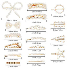 Pearl Hair Barrettes for Women Girls