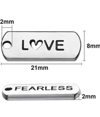 Engraved Motivational Charms Pendants( Gold, Silver )