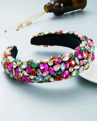 Women's Full Crystal Pearl Padded Rhinestone Hairband