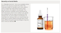 THE ORDINARY
Mandelic Acid 10% + HA( 30ml