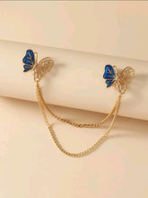 Buttergly Decore Chain Collar Brooch