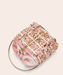 Metal Decore Drawstring clutch bag