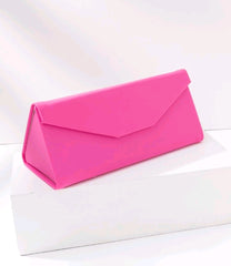 Foldable Glasses Case, Magnetic with Triangle Fold in PU Leather for All Glasses