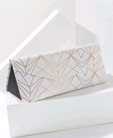 Triangle Foldable Glasses Case Portable Magnetic Closure PU Leather Hard Shell