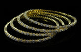 Ethnic Bollywood Designer AD Stone 2PC Gold Plated Bangles Kadas.
