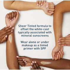 CeraVe Tinted Sunscreen with SPF 30 | Hydrating Mineral Sunscreen With Zinc Oxide & Titanium Dioxide | Sheer Tint for Healthy Glow