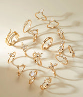 Rhinestone & Star Decor Rings ( 17 Pcs)