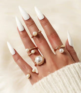 Faux Pearl Rings ( 5pcs)