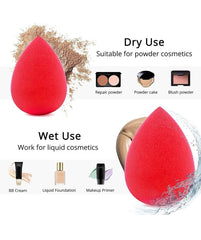 BEAKEY 5 Pcs Makeup Sponge Set, Foundation Blending Beauty Sponge, Flawless for Liquid, Cream, and Powder, Multi-colored Makeup Sponges