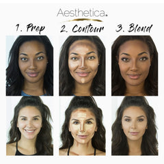 Aesthetica Cosmetics Cream Contour and Highlighting Makeup Kit - Contouring Foundation / Concealer Palette - Vegan & Cruelty Free - Step-by-Step Instructions Included