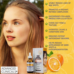 Advanced Clinicals Vitamin C Facial Serum Skin Care Anti-Aging Moisturizer Potent Vitamin C Face Lotion For Dry Skin, Age Spots, Wrinkle Repair, & Uneven Skin Tone, 1.75 Fl Oz