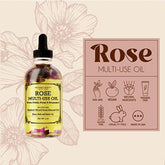 Provence Beauty Rose Multi-Use Oil for Face, Body and Hair - Organic Blend of Apricot, Vitamin E and Sweet Almond Oil Moisturizer for Dry Skin, Scalp & Nails - Rose Petals & Bergamot Essential Oil - 4 Fl Oz