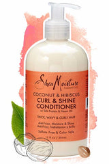 SheaMoisture Curl and Shine Conditioner for Thick, Curly Hair Coconut and Hibiscus to Restore and Smooth Dry Hair 13 oz
