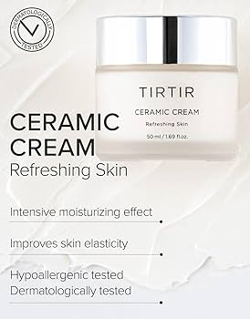 TIRTIR Natural Ceramide Cream Moisturizer for Hydrated, Glowing Skin - Shea Butter, Centella Asiatica Extract - Nourishing, Ideal for Dry Skin (50ml / 1.69 fl.oz.)