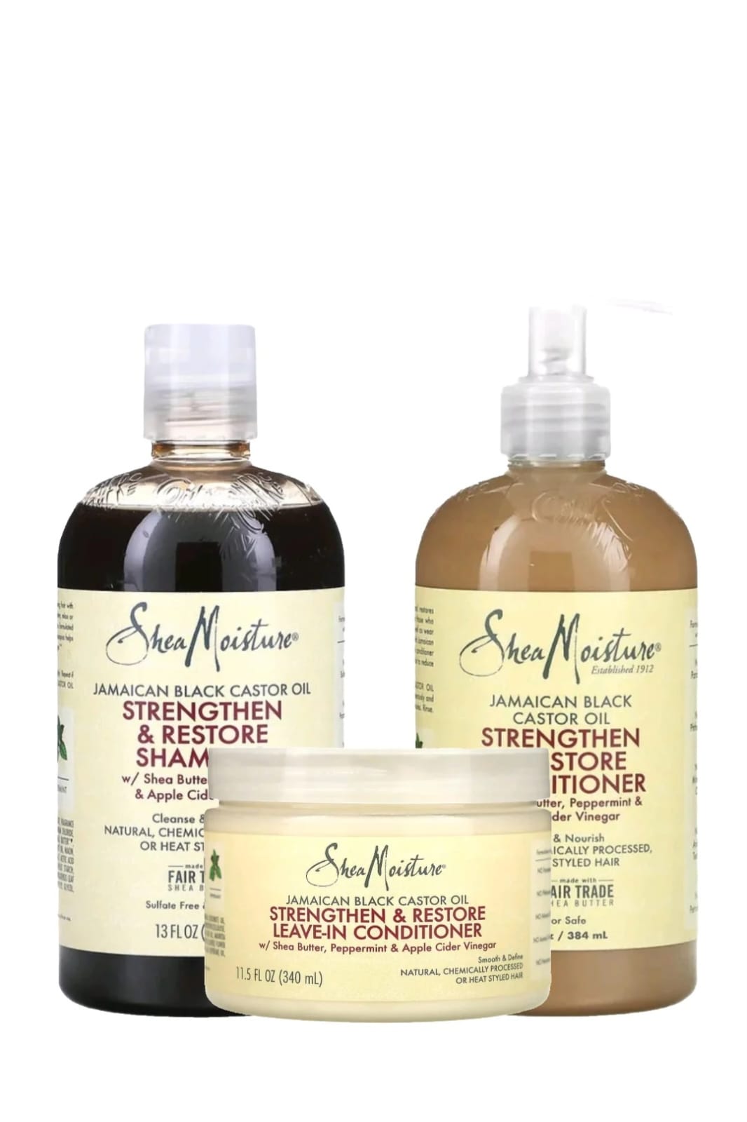 SHEA MOISTUREJamaican Black Castor Oil Strengthen & Restore Shampoo 473ml & Leave-In Conditioner 454g Twin