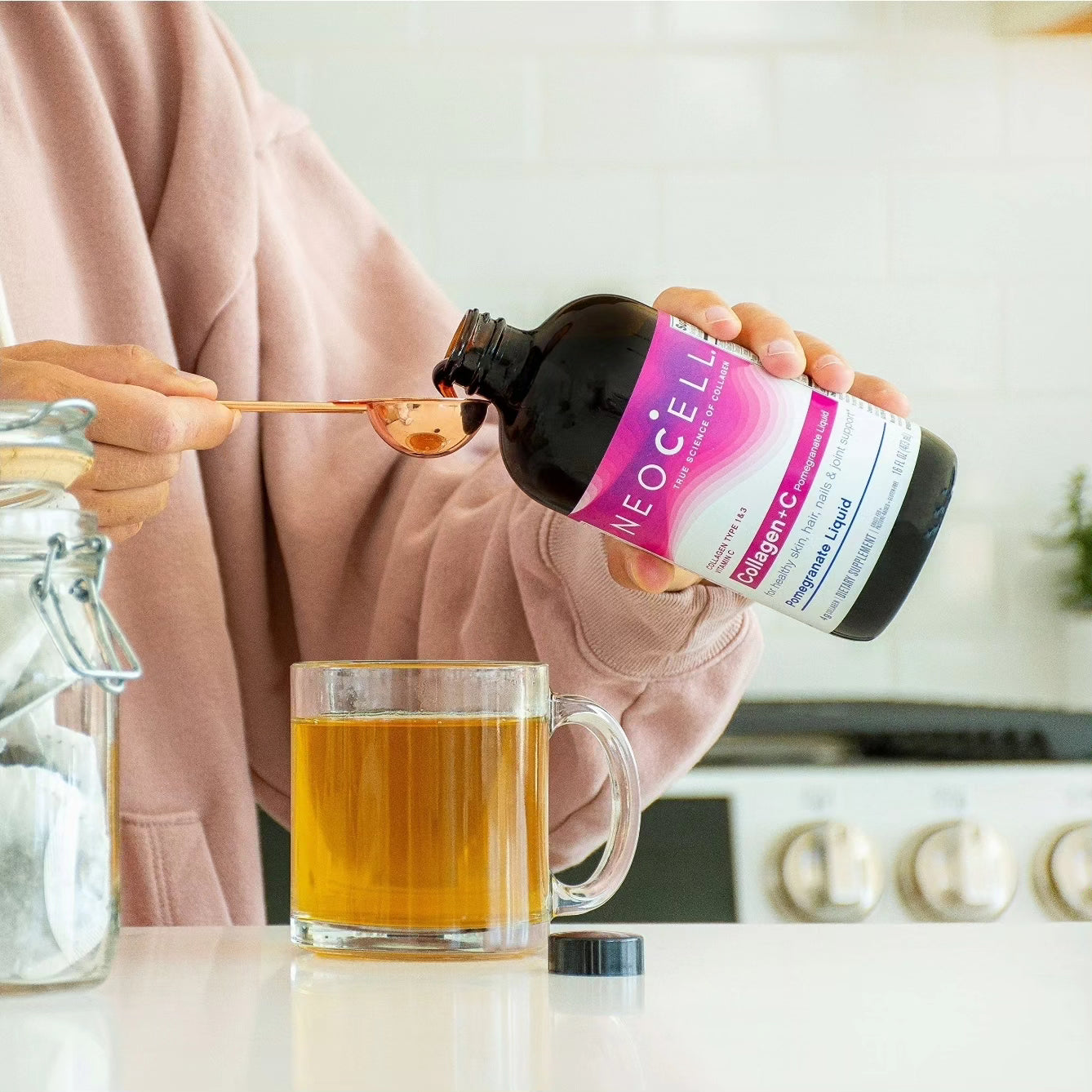 NeoCell Collagen Peptides +hyaluronic acid +Vitamin C Liquid, 4g Collagen Per Serving, Gluten Free, Types 1 & 3, Promotes Healthy Skin, Hair, Nails & Joint Support, berry, 16 Oz NeoCell Collagen Peptides +hyaluronic acid +Vitamin C Liquid, 4g Collagen Per Serving, Gluten Free, Types 1 & 3, Promotes Healthy Skin, Hair, Nails & Joint Support, berry, 16 Oz