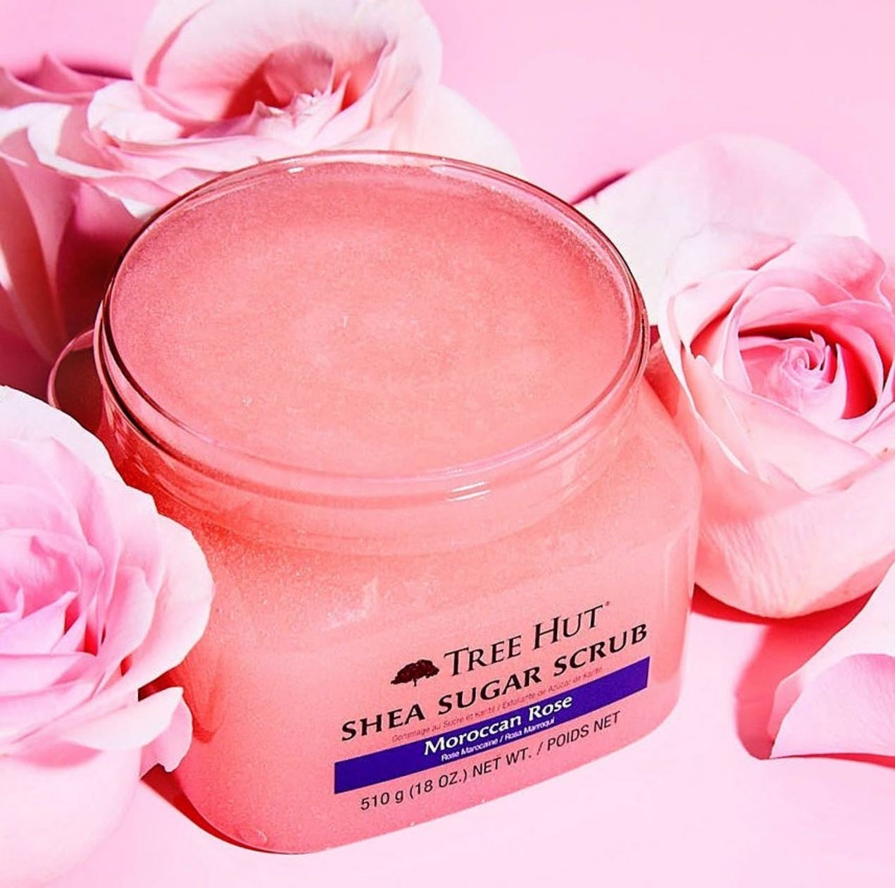 Tree Hut Shea Sugar Scrub Moroccan Rose, 18oz, Ultra Hydrating and Exfoliating Scrub for Nourishing Essential Body Care ( Tree Hut Shea Sugar Scrub Moroccan Rose, 18oz, Ultra Hydrating and Exfoliating Scrub for Nourishing Essential Body Care (