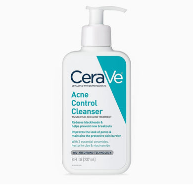 CeraVe Face Wash Acne Treatment | 2% Salicylic Acid Cleanser with Purifying Clay for Oily Skin Blackhead Remover and Clogged Pore Control Fragrance Free, Paraben Free & Non Comedogenic| 8 Ounce