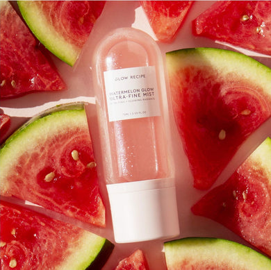 Glow Recipe Watermelon Glow Ultra-Fine Mist - Hydrating, Illuminating Hyaluronic Acid Face Mist for Fresh, Glowing Skin - Makeup Prep + Refresh Spray with AHAs + Vitamin E (75ml / 2.5 oz)