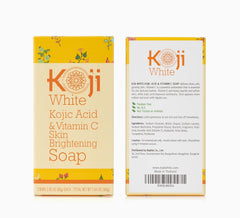 Koji White Kojic Acid & Vitamin C Brightening Soap, Hydrating Face & Body For Radiant Glow Skin, Nourishing, Moisturizing, Even Tone Cleansing Bar, Vegan, Paraben-Free, 2.82 oz