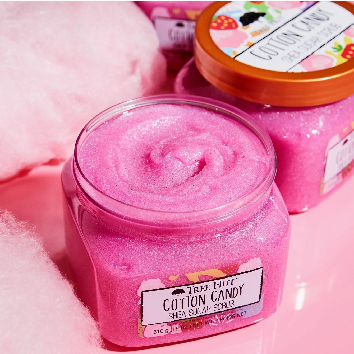 Tree Hut Cotton Candy Shea Sugar Exfoliating & Hydrating Body Scrub, 18 oz Tree Hut Cotton Candy Shea Sugar Exfoliating & Hydrating Body Scrub, 18 oz