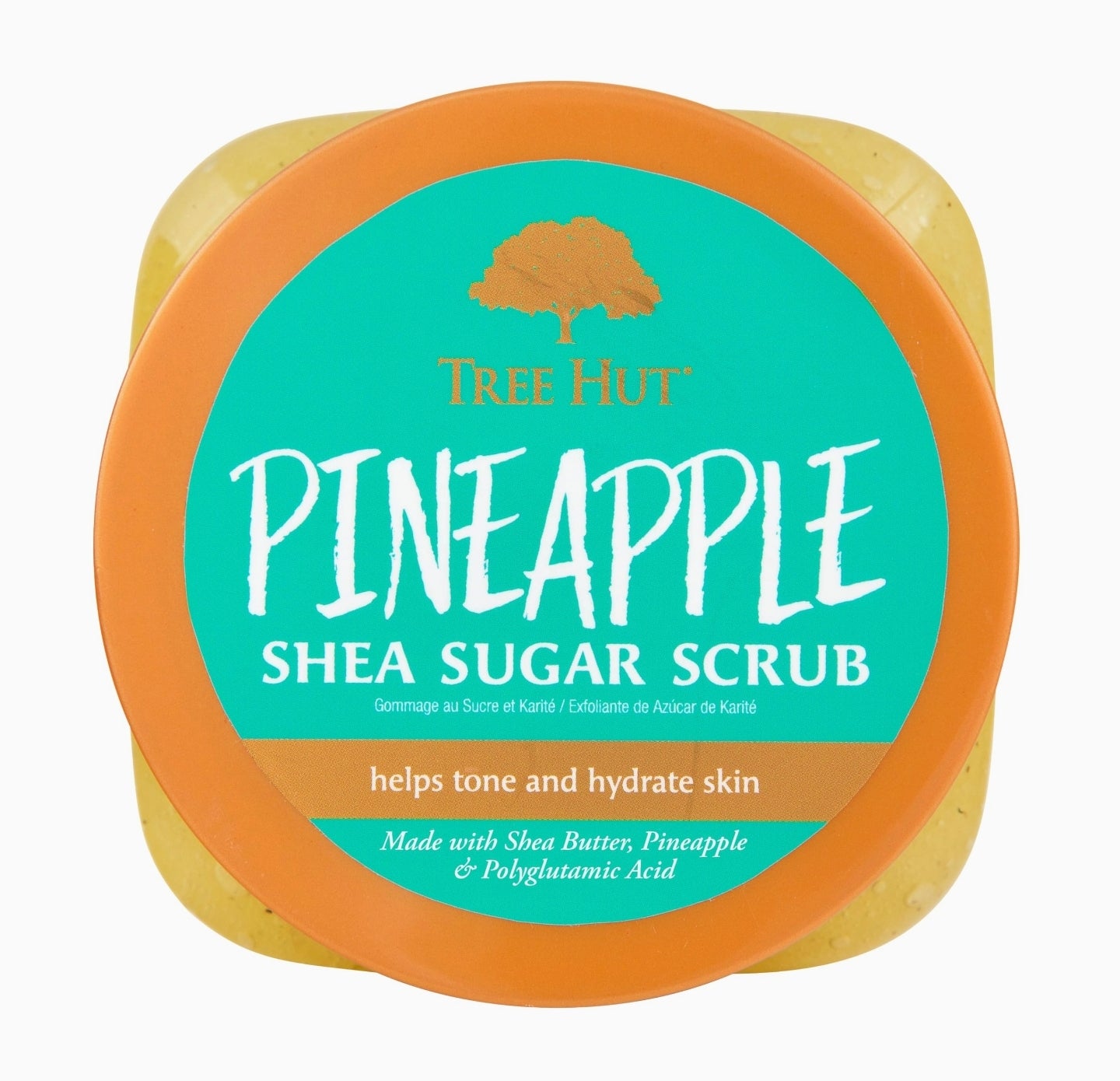 Tree Hut Pineapple Shea Sugar Exfoliating & Hydrating Body Scrub, 18 oz Tree Hut Pineapple Shea Sugar Exfoliating & Hydrating Body Scrub, 18 oz