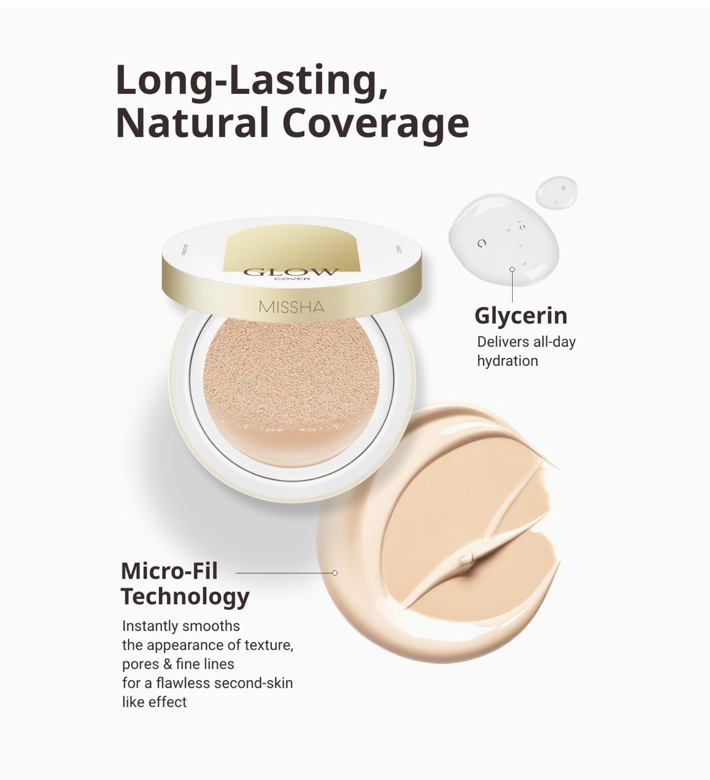 MISSHA Glow Cushion for Fair Skin Radiant & Moisturizing Skin with Buildable Coverage MISSHA Glow Cushion for Fair Skin Radiant & Moisturizing Skin with Buildable Coverage