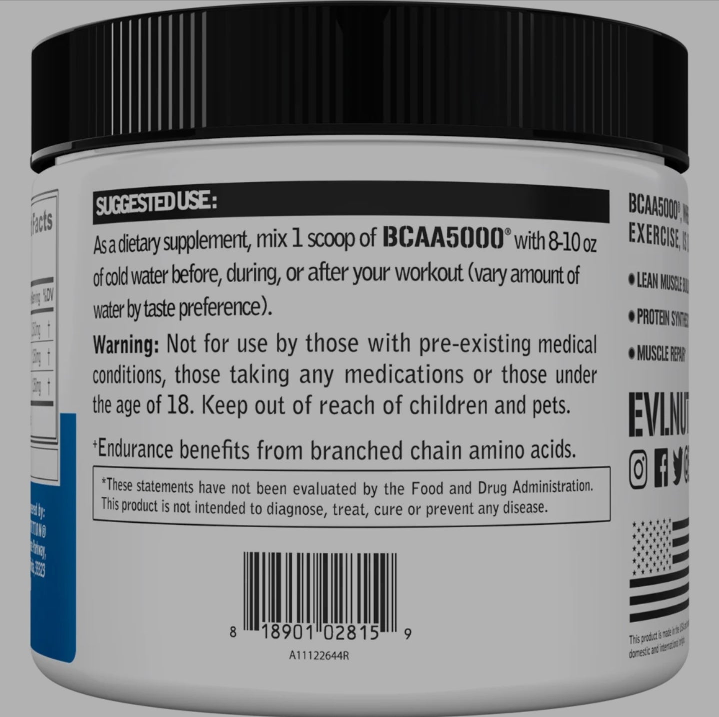 BCAA5000, Unflavored, 5.3 oz (150 g)