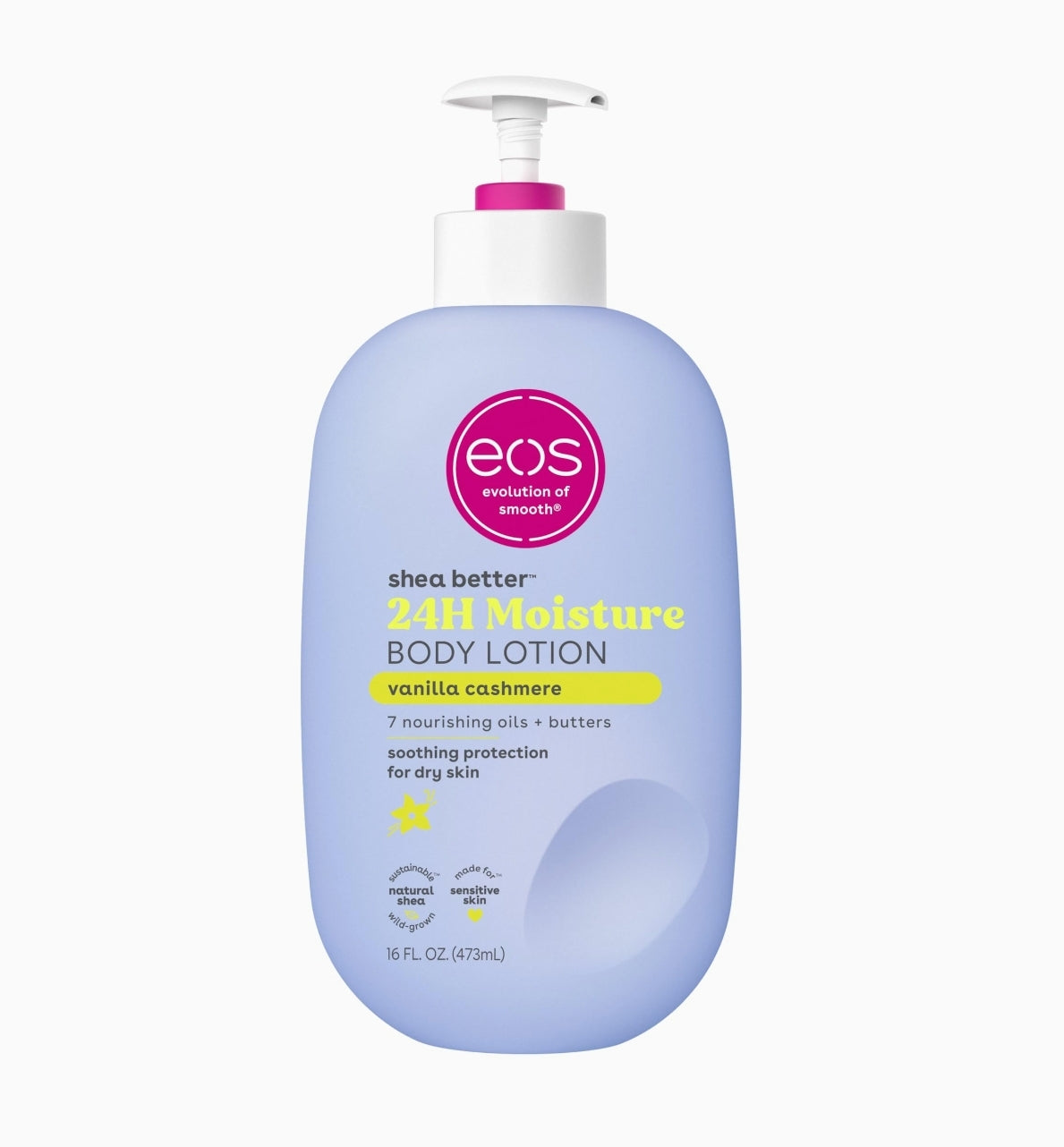 eos Shea Better Body Lotion- Fresh & Cozy, 24-Hour Moisture Skin Care, Lightweight & Non-Greasy, Made with Natural Shea, Vegan, 16 Fl Oz