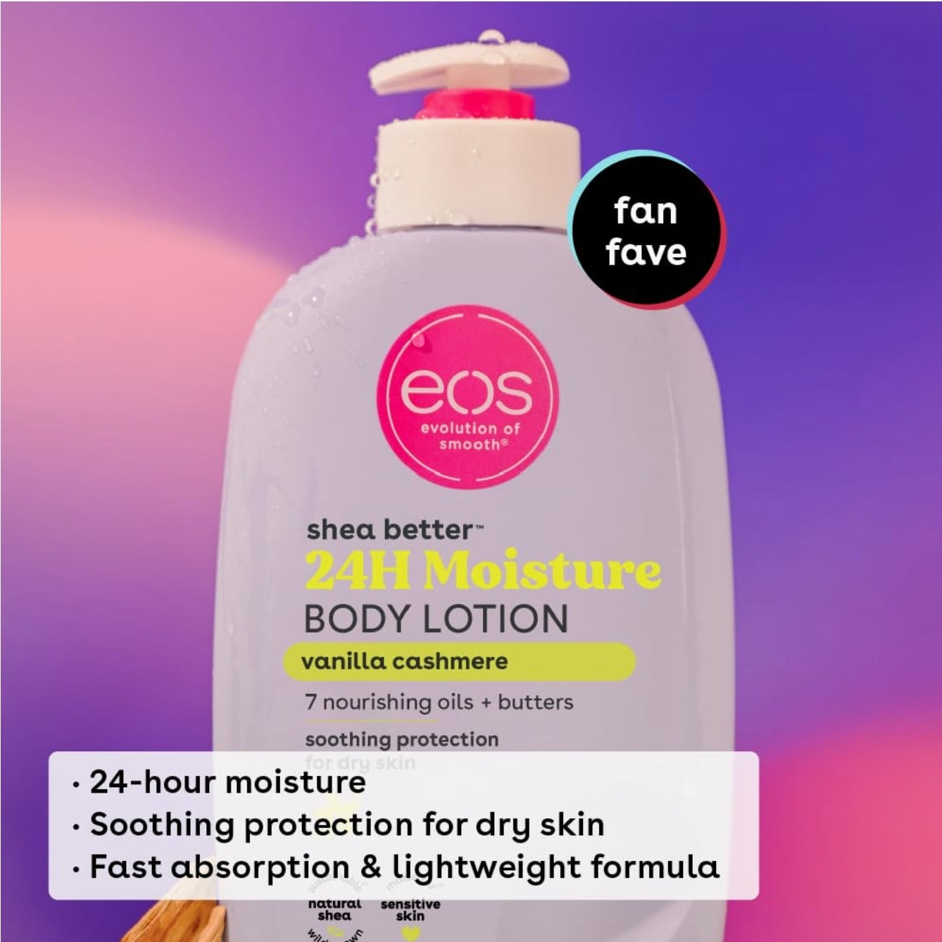 eos Shea Better Body Lotion- Fresh & Cozy, 24-Hour Moisture Skin Care, Lightweight & Non-Greasy, Made with Natural Shea, Vegan, 16 Fl Oz