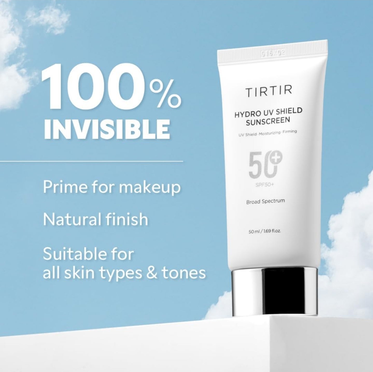 TIRTIR Hydro UV Shield Sunscreen, SPF 50+ UVA/UVB Protection, 1.69 Fl Oz (Pack of 1) | Lightweight, No White Cast, Non-greasy, Korean Sunscreen TIRTIR Hydro UV Shield Sunscreen, SPF 50+ UVA/UVB Protection, 1.69 Fl Oz (Pack of 1) | Lightweight, No White Cast, Non-greasy, Korean Sunscreen