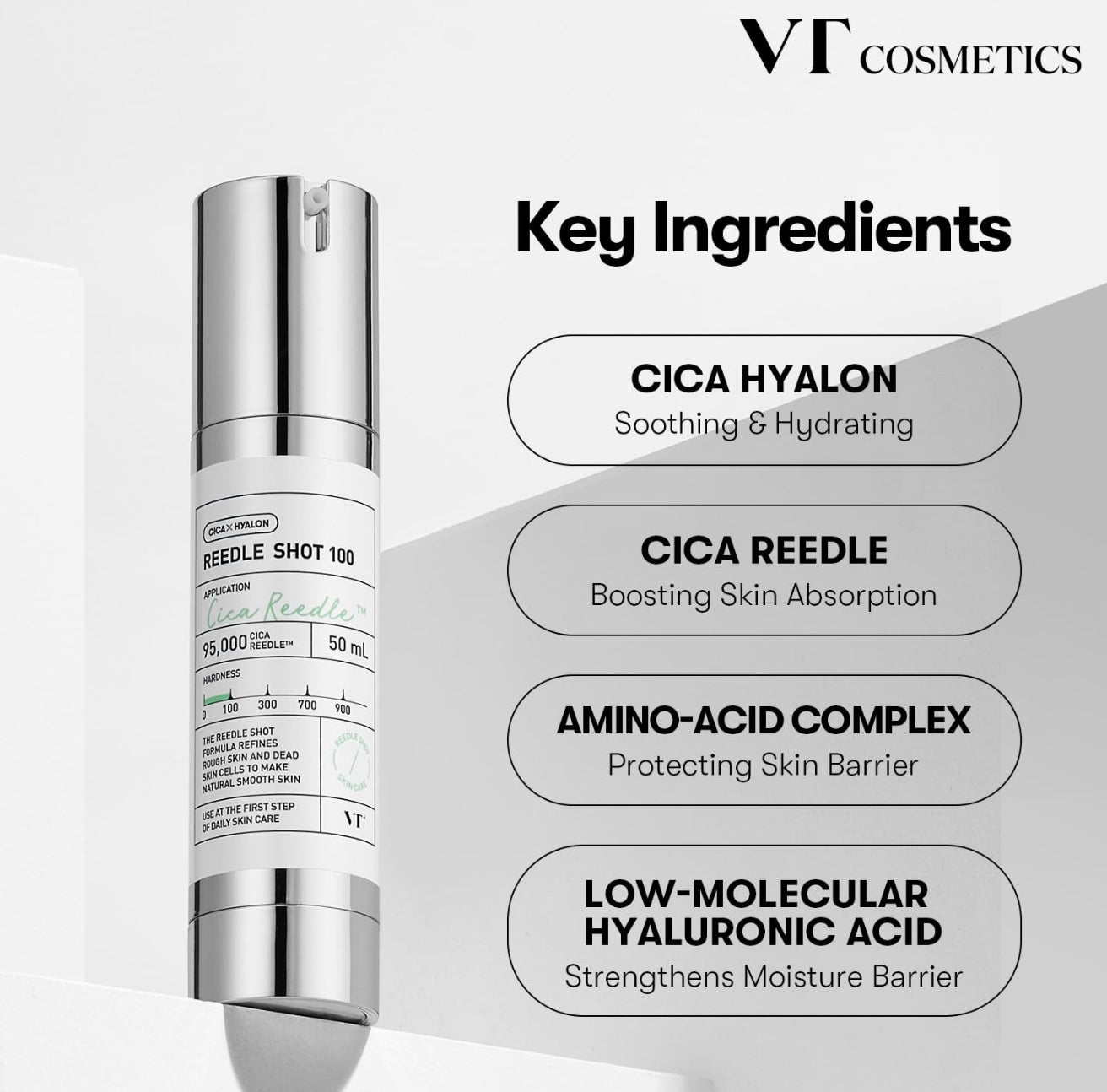 VT COSMETICS CICA Reedle Shot 300 Microneedling Serum, 1.69Fl Oz (50ml) | Advanced Night Exosome, Centella Asiatica, Hyaluronic Acid, Propolis